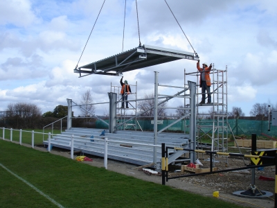 Construction of football stand Image