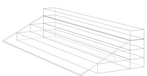 big stands with boxes technical drawing