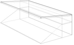 small stands with two storey lean-to technical drawing